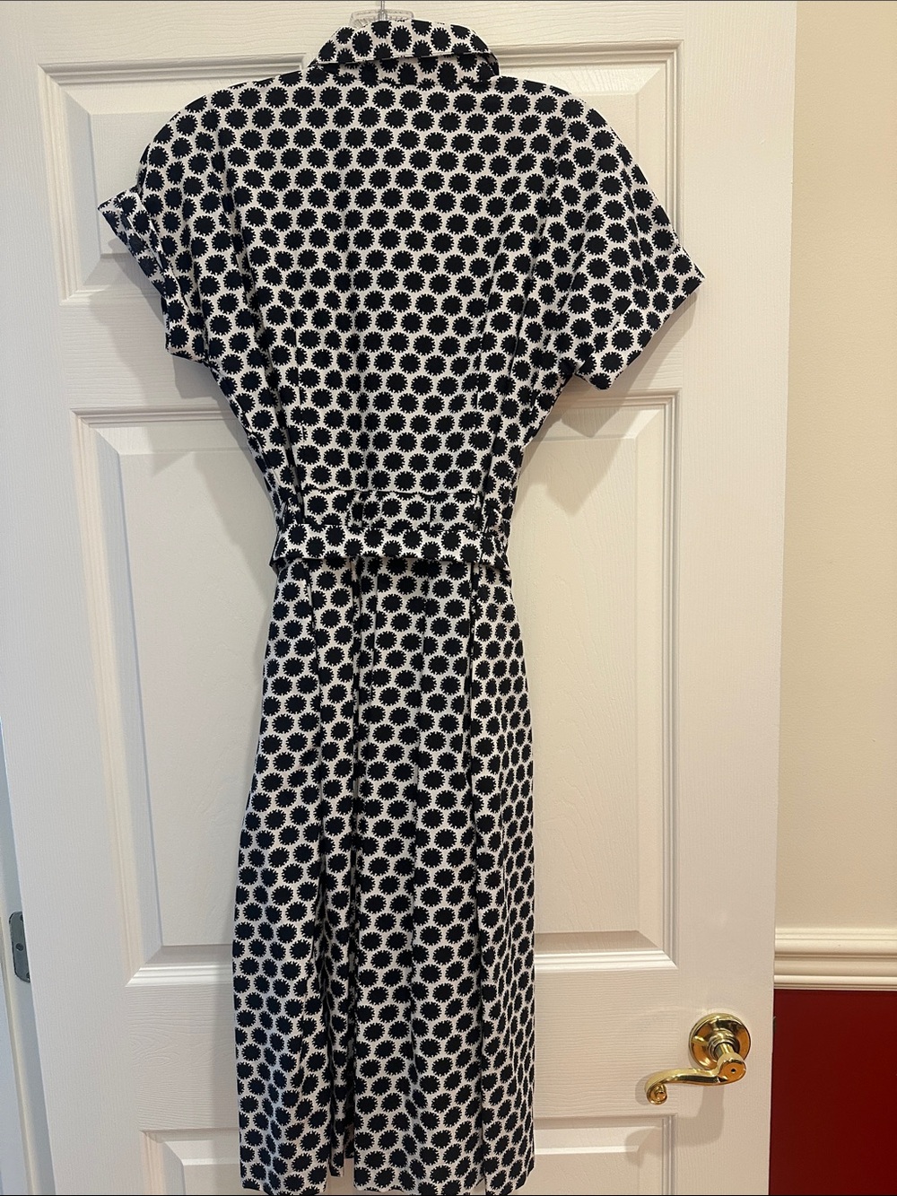 Talbots Black & White Polka Floral Shirtwaist Dress - Picture 4 of 4